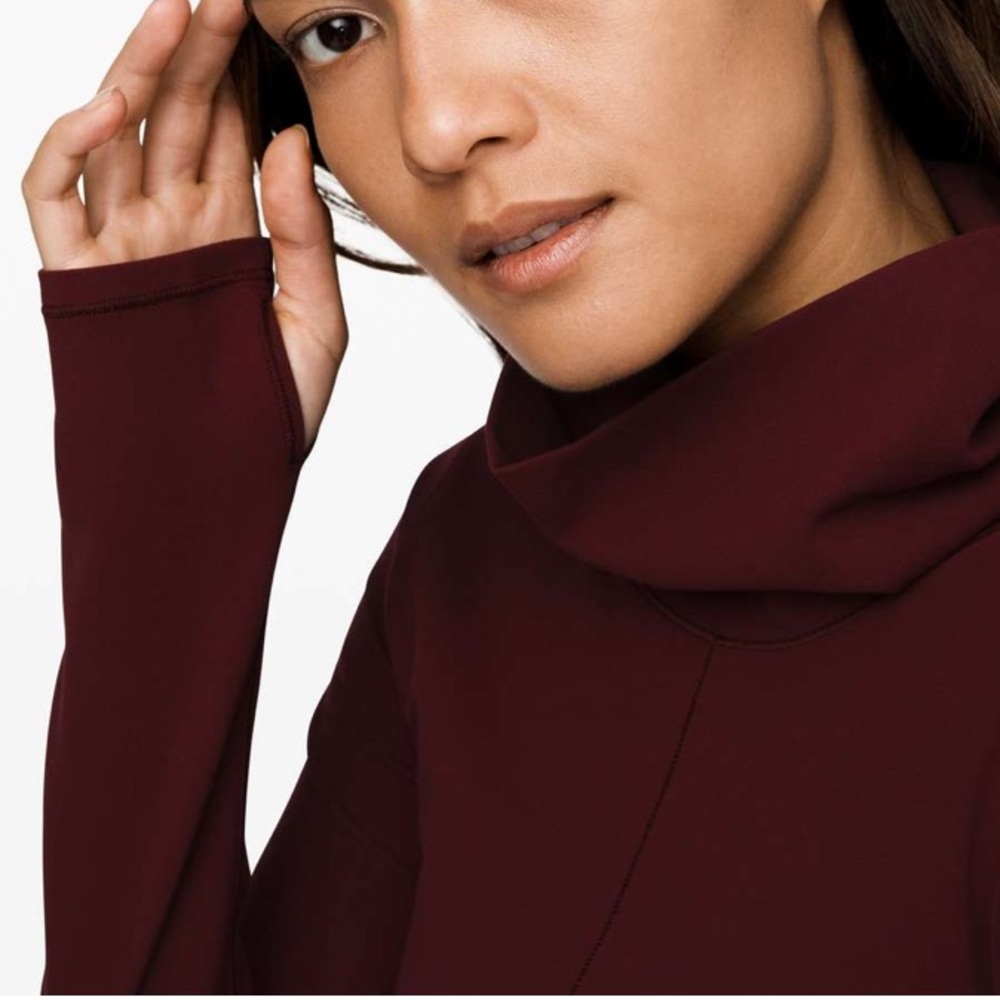 Lululemon Melodic Movement High Neck Crossover Long Sleeve in Garnet - Picture 5 of 14